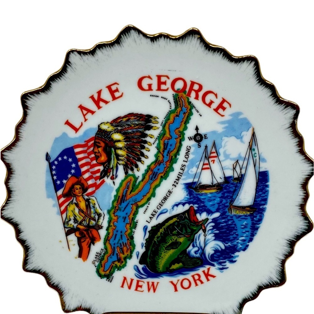 Lake George New York, Beautiful Souvenir Plate 7”